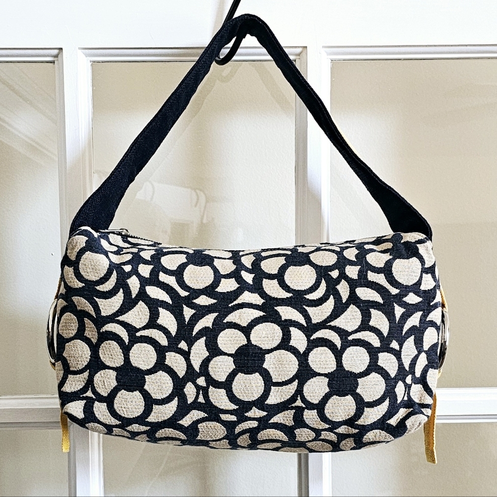 Lisa Lill Studio Handbag Floral Tapestry Blue Yellow Purse